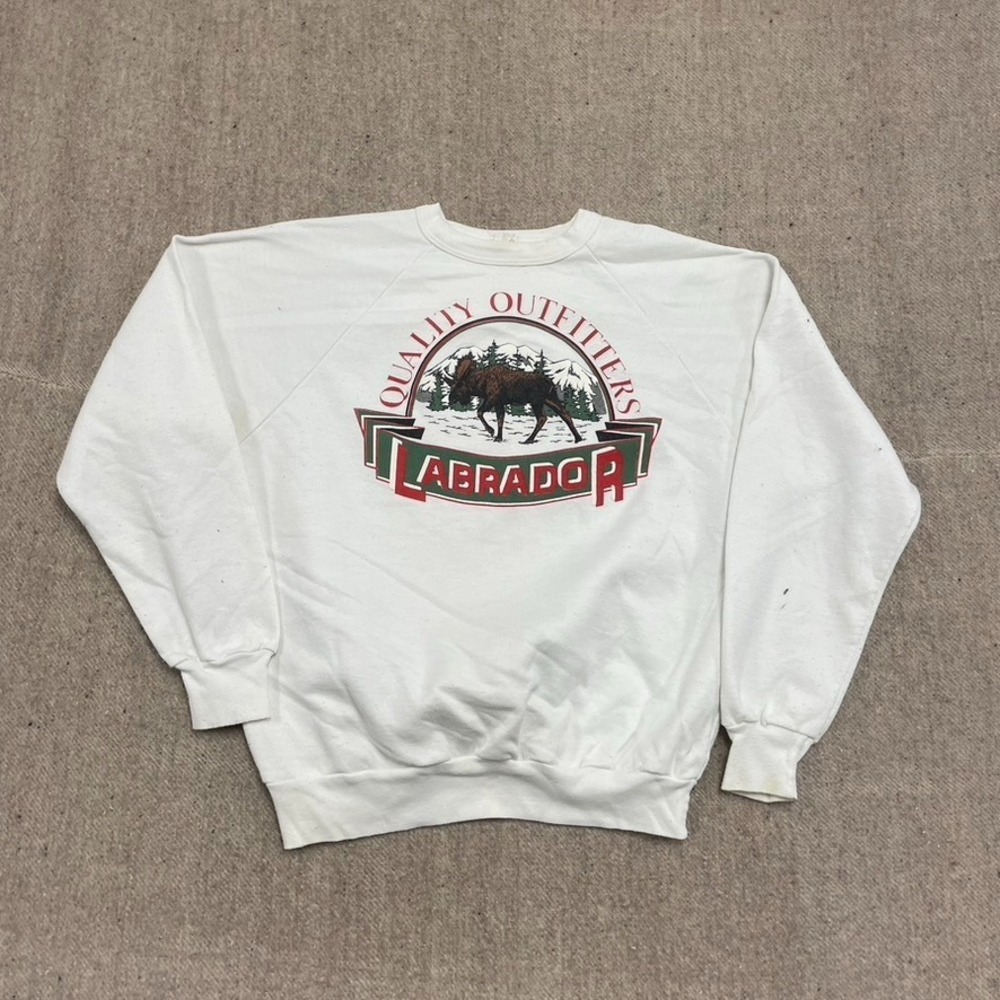 vintage Labrador shirt mens medium White 1990s Quality Outfitters Moose